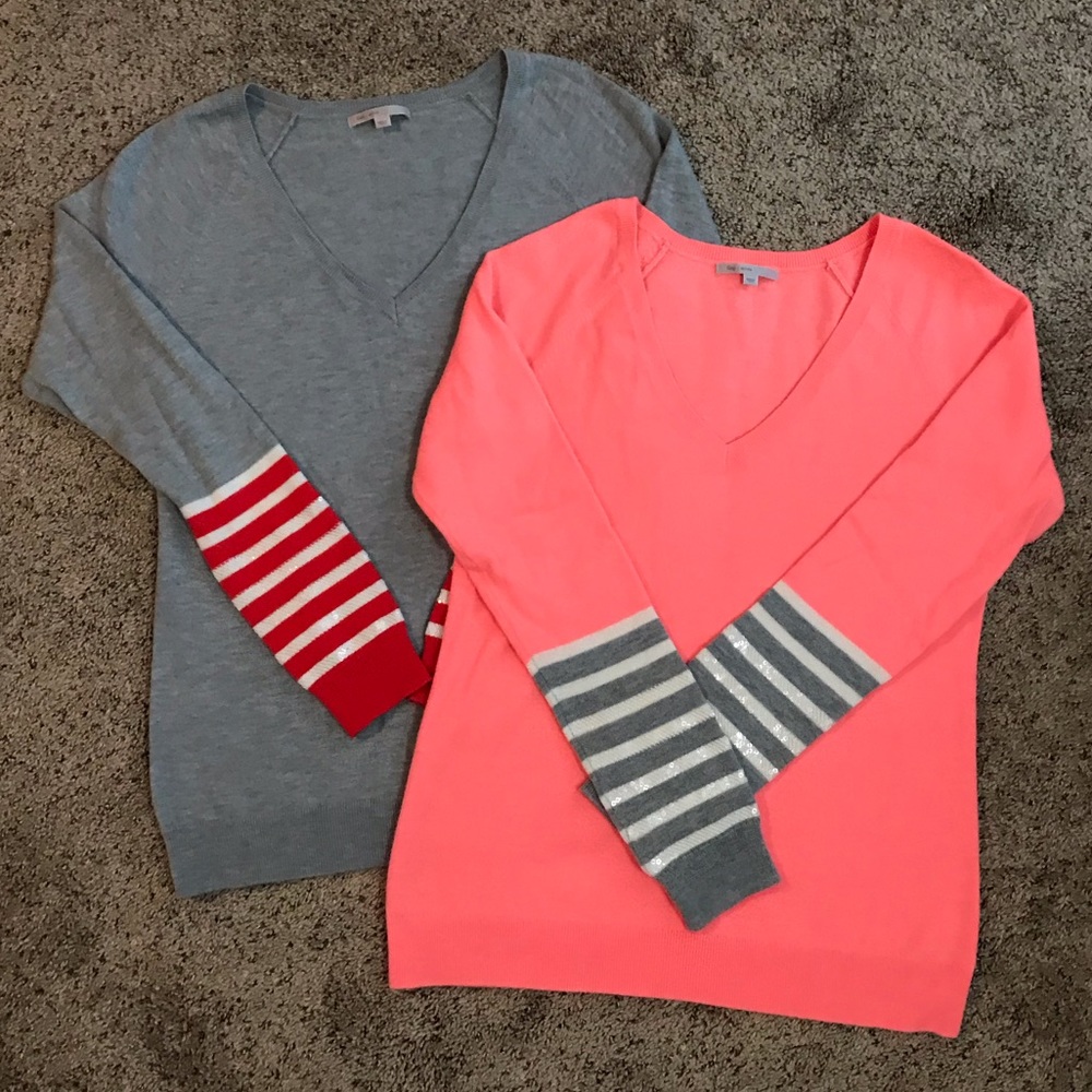2 for 1! Gap Pink & Grey  + Grey & Red Sweater